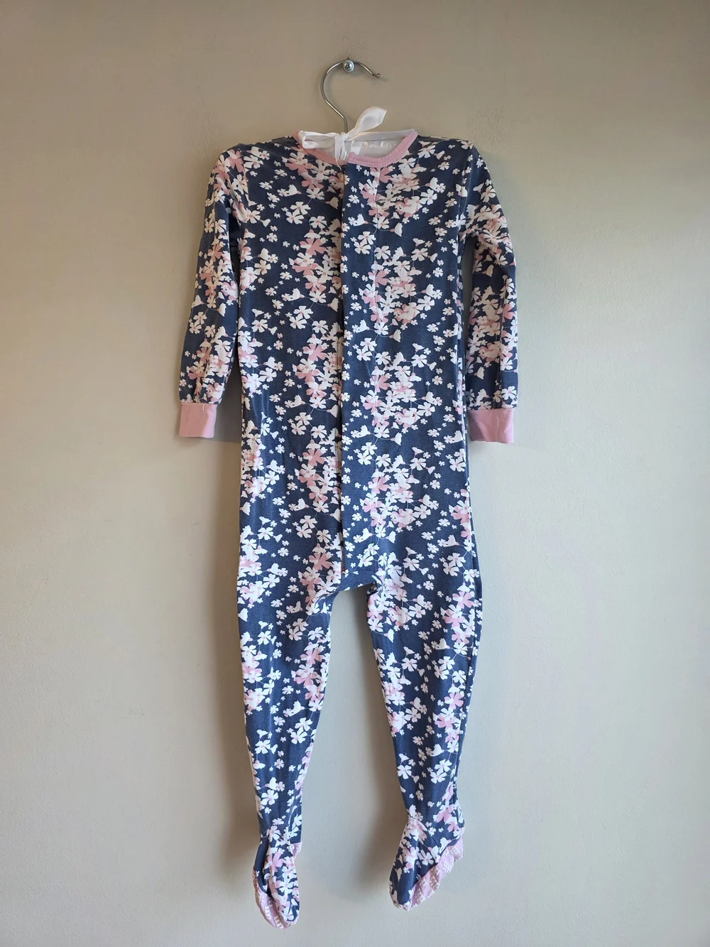 Magnetic Me Navy Floral Modal Footie Pajamas Sleeper 12-18 Months